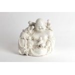 Buddha sculpture in white porcelain, Buddha sculpture in white porcelain