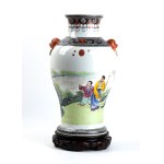 Important polychrome porcelain vase, Important polychrome porcelain vase