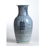 Baluster vase painted in blue, Baluster vase painted in blue
