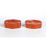 Pair of polylobed "cricket holders", Pair of polylobed "cricket holders"