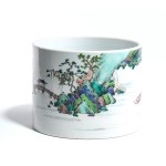 Important green family porcelain brush holder, China, Important green family porcelain brush holder, China