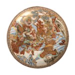Satsuma plate decorated with a battle scene, Satsuma plate decorated with a battle scene