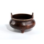 A bronze tripod censer, China, A bronze tripod censer, China