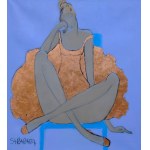 Joanna Sarapata, Ballerina on a blue chair, 2020