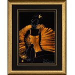 Joanna Sarapata, Ballerina in a dark gold dress I, 2025