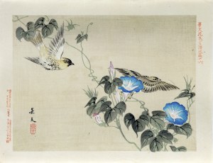 Matsumura Keibun (1779 - 1843, Kioto), Ptaki i powój, wyd. Aoki Kôsaburô, Japonia/Osaka, 1892