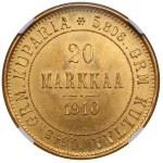 Finland / Russia (Helsingfors mint) 20 Markkaa 1910 L - Nicholas II (1894-1917) - NGC MS 63