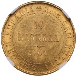 Finland / Russia (Helsingfors mint) 10 Markkaa 1904 L - Nicholas II (1894-1917) - NGC MS 64