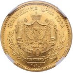 Montenegro, Kingdom (Vienna mint) 10 Perpera 1910 - Nikola I (1860-1910) - NGC MS 63