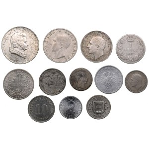 Group of coins: Yugoslavia, Serbia, Austria, Germany (12)