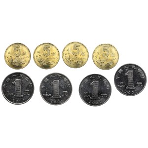 Group of coins: China 1995-2001 (8)