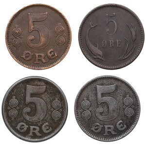 Gruppe von Münzen: Dänemark 1890-1919 (4)