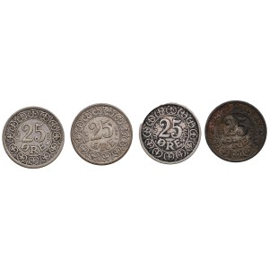Group of coins: Denmark 25 Öre 1907, 1911 (4)