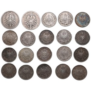 Group of coins: Germany Silver 1 and 1/2 Mark (20)