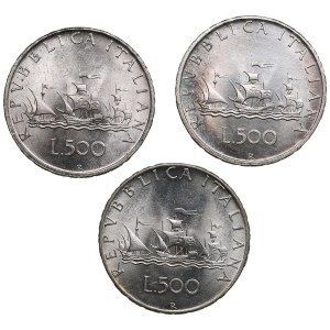 Group of coins: Italy 500 Lire (3)