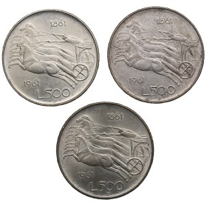 Group of coins: Italy 500 Lire 1961 (3)