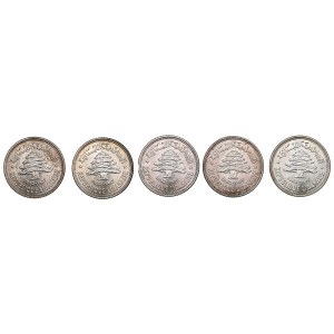 Group of coins: Lebanon (Utrecht mint) 50 Piastres 1952 (5)