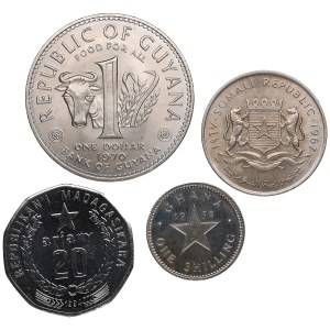 Group of coins: Madagascar, Guyana, Ghana, Somalia (4)