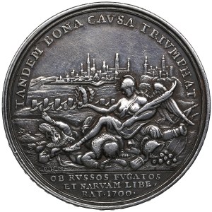 Sweden Silver Medal 1700 - Victory at Narva, 20 November 1700 - Karl XII (1697-1718)