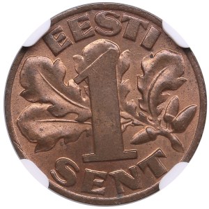 Estonia 1 Sent 1929 - NGC MS 65 RB