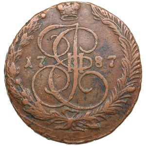 Russia (Eketerinburg mint) 5 Kopecks 1787 EM - Catherine II the Great (1762-1796)