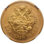 Russia (St. Petersburg mint) 15 Roubles 1897 АГ - Nicholas II (1894-1917) - NGC AU 55
