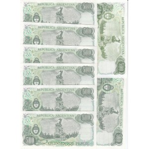 Argentina 500 Pesos ND (1977-1983) - Mostly consecutive numbers (8)