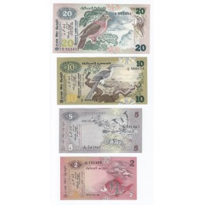 Ceylon 20, 10, 5 & 2 Rupees 1979 (4)