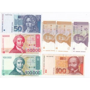 Group of banknotes: Croatia (7)