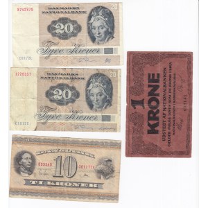 Group of banknotes: Denmark (4)
