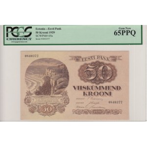 Estonsko 50 krooni 1929 - PCGS 65PPQ Gem New