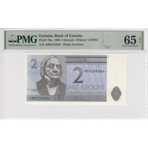 Estonia 2 Krooni 1992 - PMG EPQ 65 Gem Uncirculated