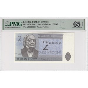 Estonia 2 Krooni 1992 - PMG EPQ 65 Gem Uncirculated