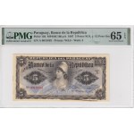 Paraguay (Banco de la Republica) 5 Pesos M.N. = 1/2 Peso Oro 1907 - PMG 65 EPQ Gem Uncirculated