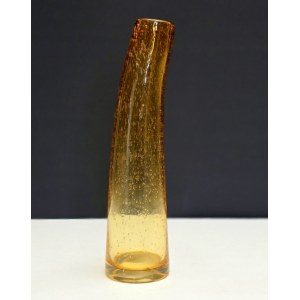 Glass antico vase in honey color - Vintage