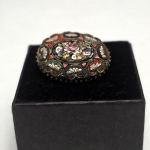 Mirafiori brooch micromosaic Murano glass - Vintage Italy 1st half of 20th century.