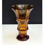 Moser crystal vase , topaz glass 1930s.