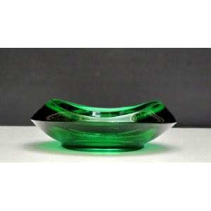 Vintage style glass green ashtray - Czechoslovakia 1970s