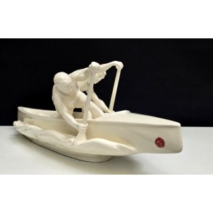 Large ceramic figure of rowers - proj. Otakar Švec Jihoker 1970s