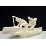 Large ceramic figure of rowers - proj. Otakar Švec Jihoker 1970s