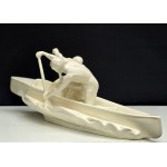 Large ceramic figure of rowers - proj. Otakar Švec Jihoker 1970s
