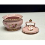 Cukřenka z růžového porcelánu -Chodov, 90. léta 20. století