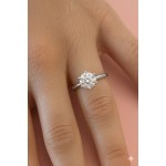NATURAL DIAMOND SOLITAIRE ENGAGEMENT RING IN WHITE GOLD