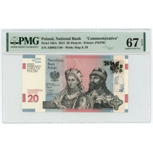 20 PLN 2015, 1050th anniversary of the Baptism of Poland, PMG 67 EPQ