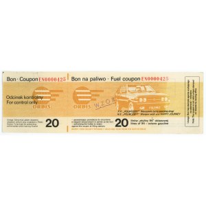 Orbis, fuel voucher worth 20 zloty worth of ethylin 94, series EN 0000425, MODEL