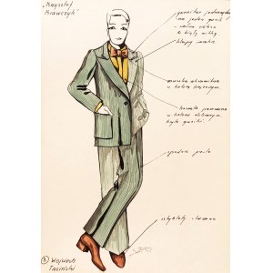 Wanda Żukowska-Waszak, Single-breasted suit (stage costume sketch)