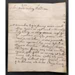 [CORONA TREASURY] GORAZDOWSKI B., h. Prawdzic - Letter to the scribe of the great crown treasury, Valentine JAROCHOWSKI, asking for help in finding good professionals [gardener, cook, etc.]. Dan in Bolimow (Bolemow)[1722].