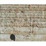 [Crown Treasury] GORAZDOWSKI Stefan h. Dołęga [Kamieniecki huntsman] - Receipt for receiving from the hands of Franciszek RYMCZEWSKI [Novogrodek huntsman] one thousand Polish zlotys of payment from the crown treasury [1741].