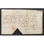 [CORONNAL TREASURY] STRUSCZYNSKI Andrzej h. own [companion of the rota of Kasper STRZYŃSKI, royal rotmaster at Kyiv castle]. - Receipt for 10 gold zeros of the royal treasury collected. Warsaw [1571].