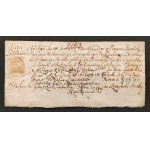 [Crown Treasury] SZEMBEK Jan Aleksander of Slupow h. own [Grand Crown Chancellor] Receipt for the collection of the sub-tax from the Jesuit monastery in Zielenice [1690].